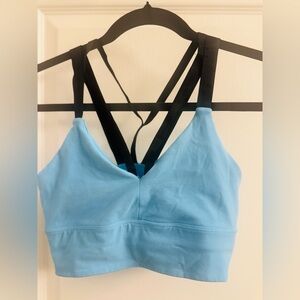 American Apparel Light Blue Sports Bra with Black Straps